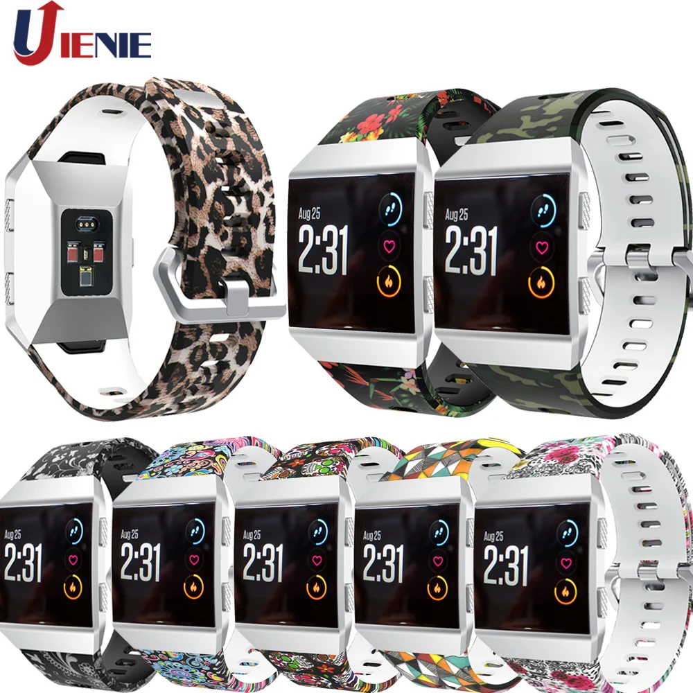 

For Fitbit Ionic Smart Watch Band Silicone Watchband Straps Pattern Printed Strap Sport Replacement Wristband for Fitbit Ionic