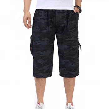 

Camouflage Pure Cotton Loose Shorts Man Military Good Quality Plus Size Waist High Shorts