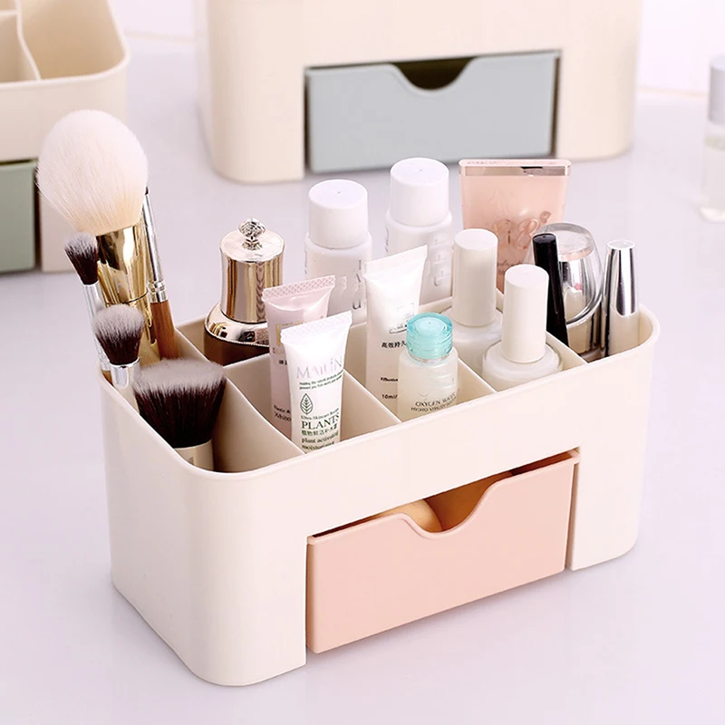 ONNPNNQ Plastic Cosmetic Storage Box Multifunction Desktop Drawer Makeup Organizers Basket Safe Small Home Storage Containers1