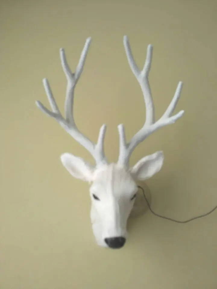 white simulation sika deer head model polyethylene&ampfurs wall pandent gift about 28x17cm 1248 | Игрушки и хобби