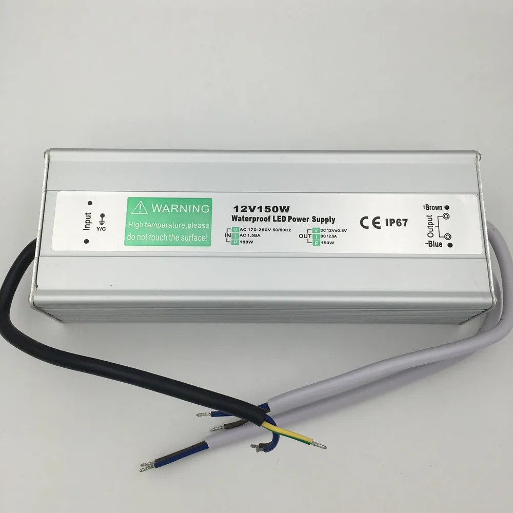 DC 12V светодиодный Питание 60 Вт 80 100 150 импульсный трансформатор Водонепроницаемый