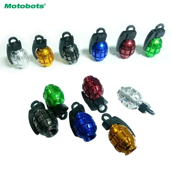 

MOTOBOTS 80pcs Grenade-shaped Alloy Valve Caps Bicycle MTB BMX Tire Valve Anti-Dust Covers Top 6-Color #HQ5489