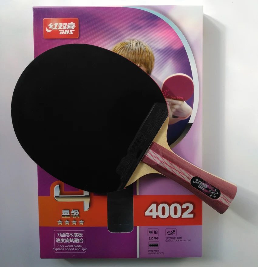 Tanie Oryginalny DHS 4002 4006 rakieta do tenisa stołowego z 4 gwiazd pryszcze w gumy szybki atak pętli DHS rakieta sport ping pong wiosła