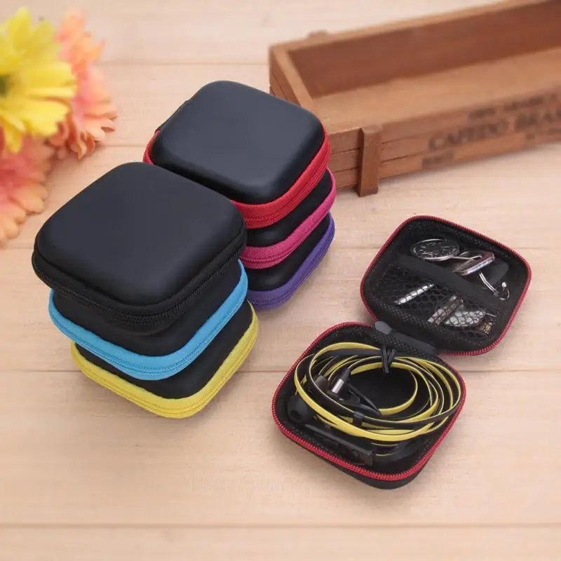 

Mini Zippered Round Storage Hard Bag Headset Box for Earphone Case SD TF Cards Portable Case for Headphones Case Hard Bag Box