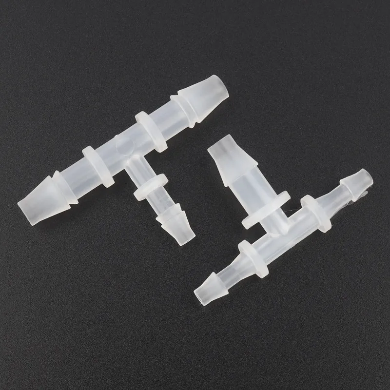 

Wholesale 100pcs 1.6-4mm PP Reducing Tee Connectors Aquarium Fish Tank Air Pump Aerator Parts Drip Irrigation Pagoda Hose Joints