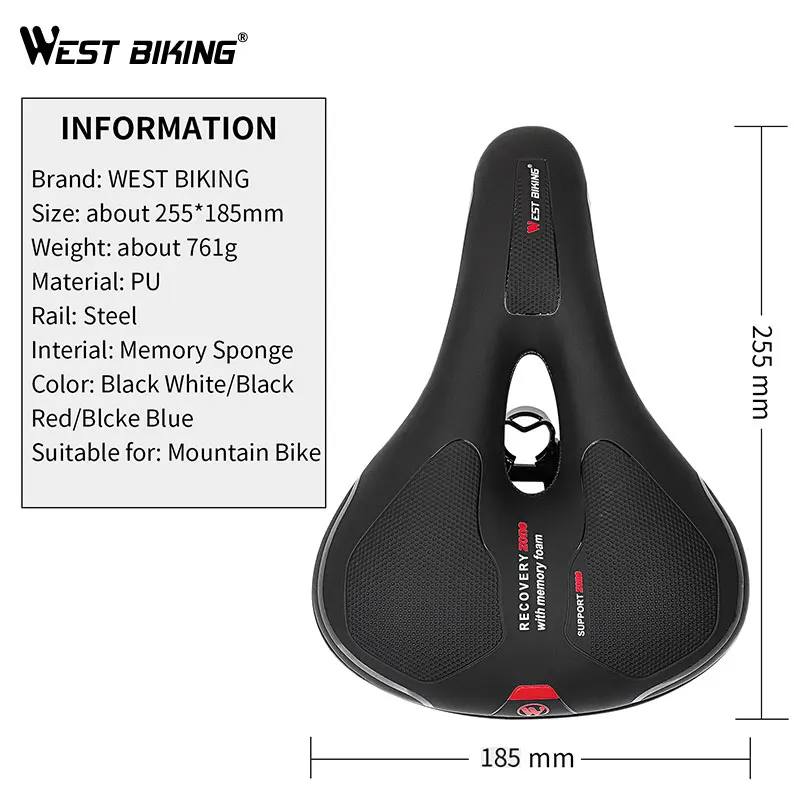WEST BIKING утолщенное велосипедное седло удобное переднее сиденье для горного