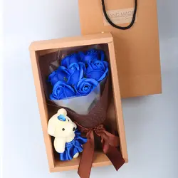 Новая Подарочная коробка 7 мыло роза креативный День рождения День Святого Валентина подарок DIY Рождественский подарок 26D