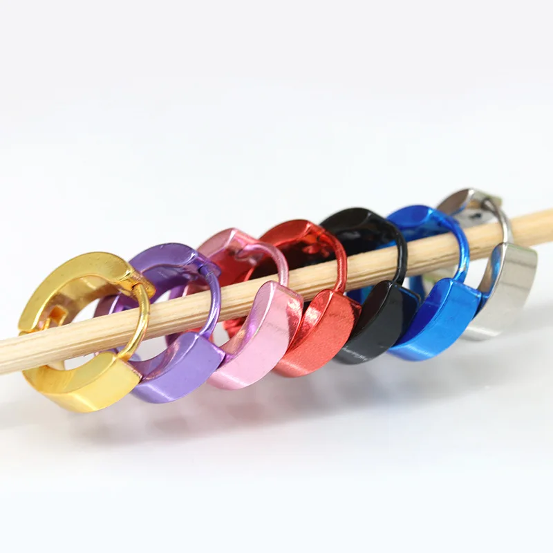 

7 Fashion Colors Special Design New Women Men Stud Earrings Thick Small Alloy Hook Fashion Earrings 1 pc
