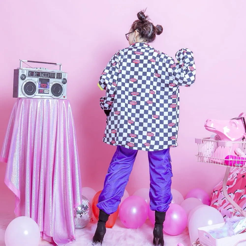 Tranchée Harajuku Treillis Bf Lettres Zipper Revers Rue Lâche Jasmin Bleu Marée Marque Beau Couleur blanc shrQtd