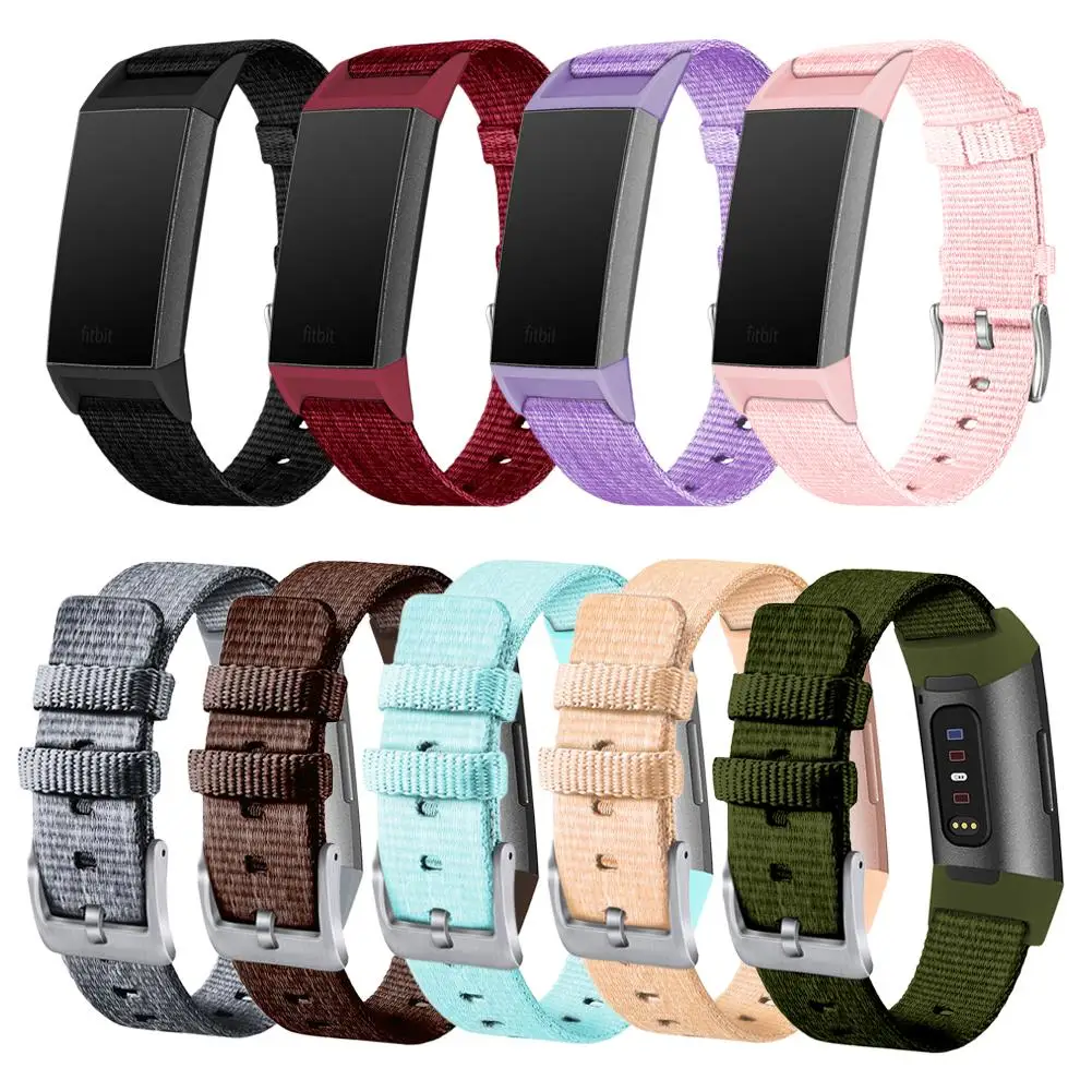 

For Fitbit Charge 3 Durable Military Nylon Watch Band Sports Watchband Bracelet Accessories For Fit Bit Replacement Wristband