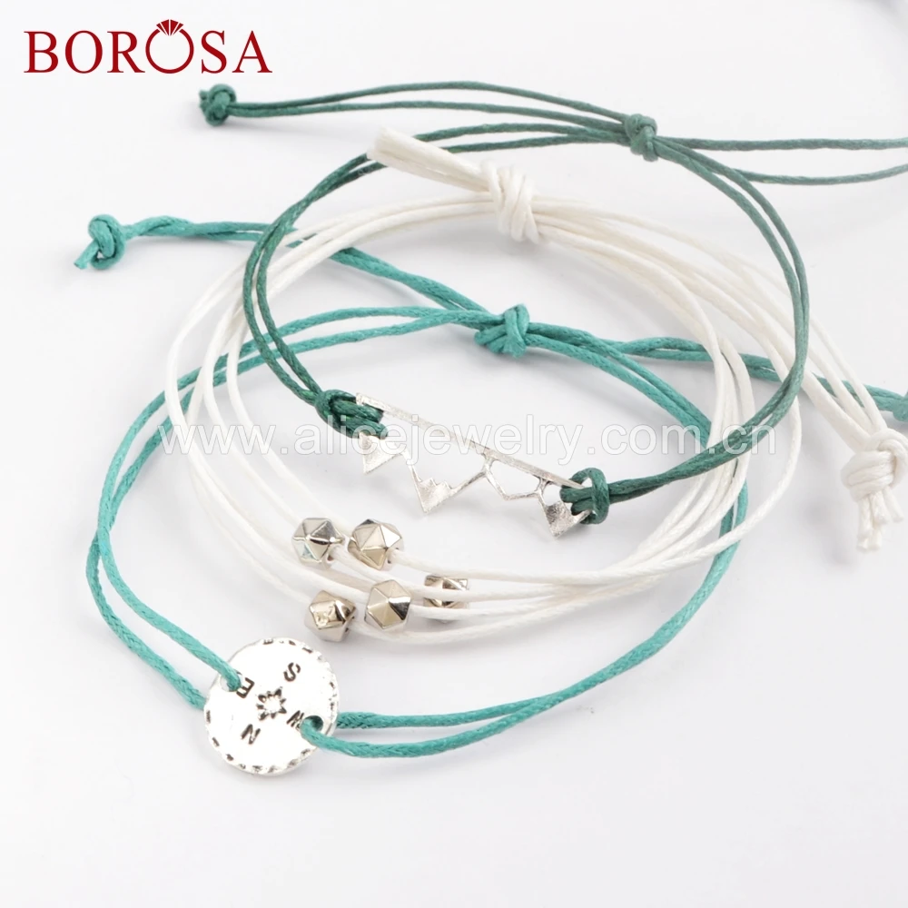 BOROSA дизайн 10 комплектов (3 шт разные браслеты каждый набор) 8 дюймов металлические