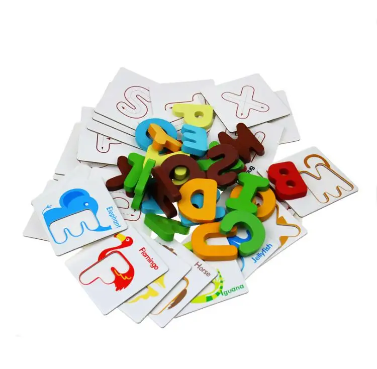 Educativos do Bebê Jogos de Aprendizagem Flash para Crianças de Madeira Livro de Cartões Inglês Carta Crianças 5 inglês carta cartões flash para crianças de