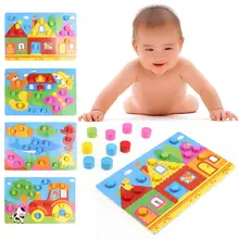 

Colorful Wooden Baby Toys Cognition Board Kids Montessori Educational Toy Children Jigsaw Match Game Board Puzzles Baby Toy