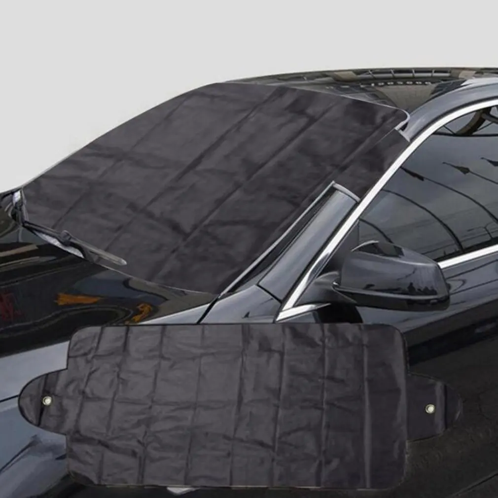 Car Windshield Visor Cover UV Protect Anti Ice Snow Frost Shield Dust Protection Sun Shade for Front Car Windshield Color:Black