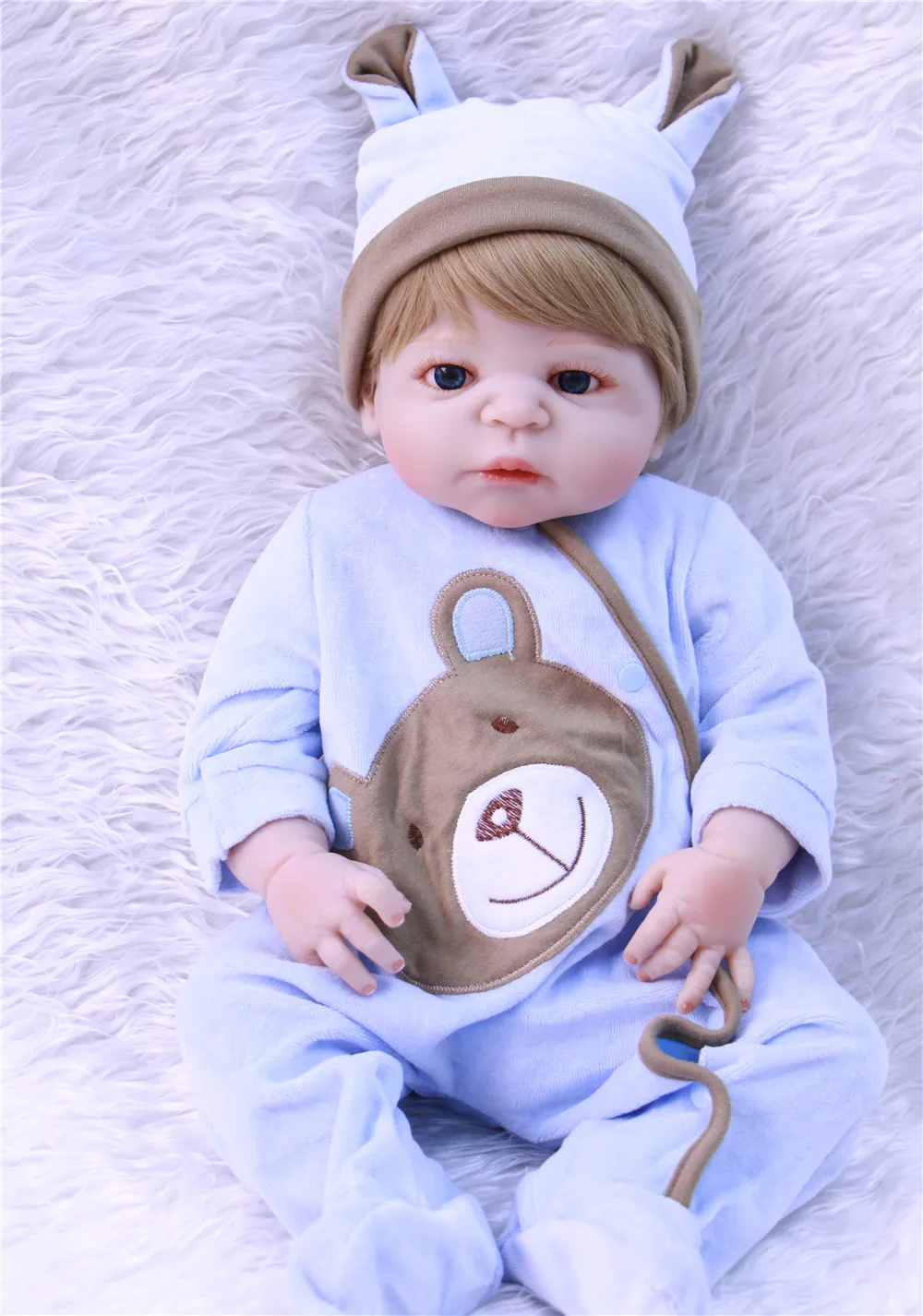 NPK reborn кукла 23 "полный Силиконовый reborn baby boy куклы Детский подарок купать игрушки куклы bebes reborn com corpo de silicone menino