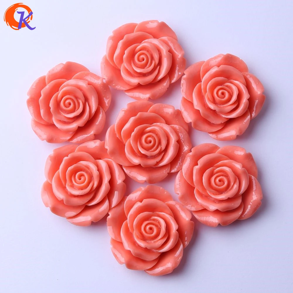 

Cordial Design (F5) 50Pcs/Lot 42MM Coral Color Chunky Resin Rose Flower Beads For Kids Girls Bubblegum DIY Jewelry CDWB-517132