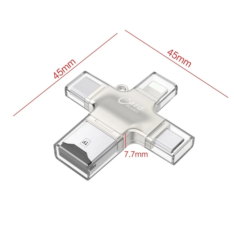 Алюминиевый сплав TF MicroSD все в 1 кардридер многосистемный совместимый высокоскоростной кардридер для iOS Android type-C устройства