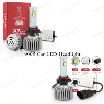 

X7 9005 COB LED White Color Car Headlight Bulbs 80W 7200LM 6000K High Power LED Headlights Led Lamp 12V Kit