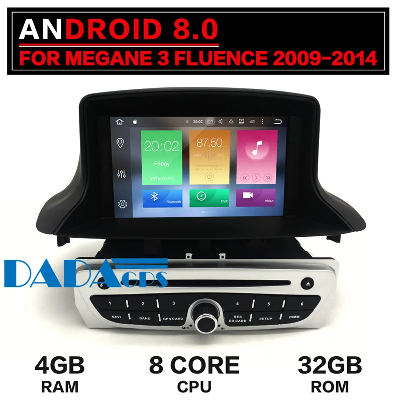 Top Newest Android 8.0 7.1 Car Radio DVD Player GPS Navigation for Renault Megane 3 Fluence 2009-2015 Audio Stereo Unit Multimedia 6