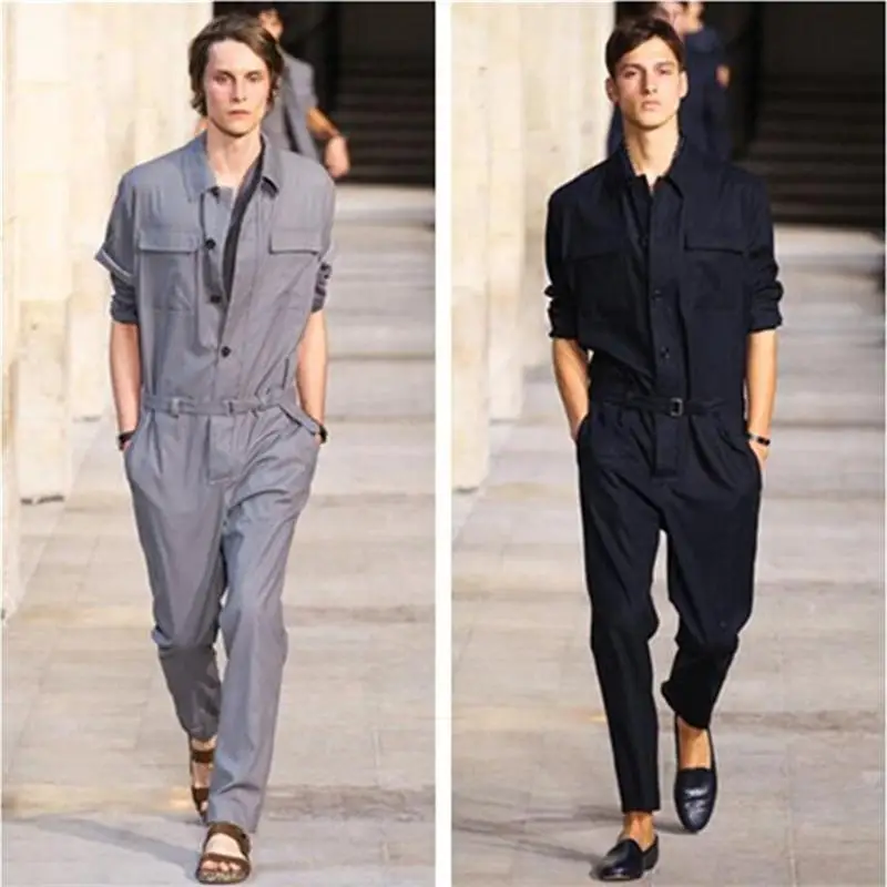 

2022 Men New Spring Plus Size Jumpsuit Overalls Runway Fashion Slim Jumpsuits Siamese Custom Stage Singer Costumes S-6XL