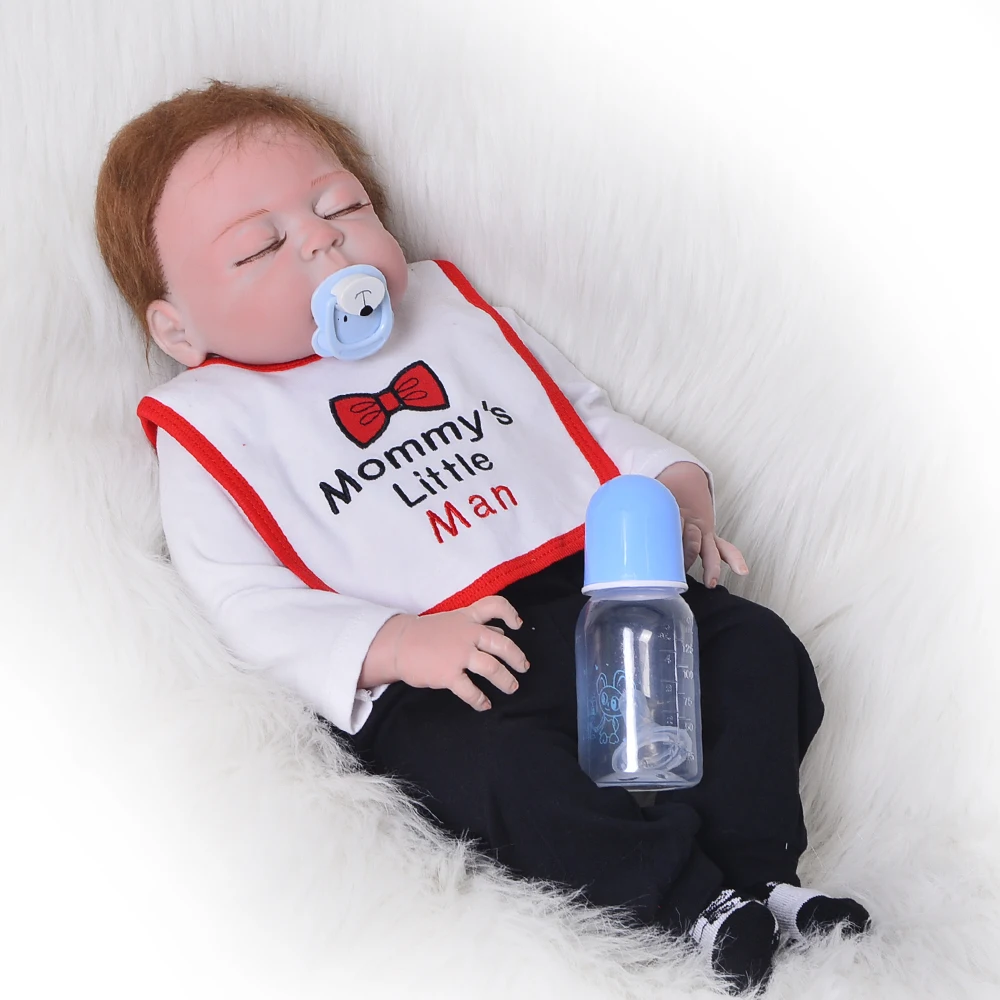 

57 cm Realista Reborn Dolls Babies Toys Full Silicone Vinyl Reborn Boneca Sleeping Boy Playmates For Children Birthday Gifts