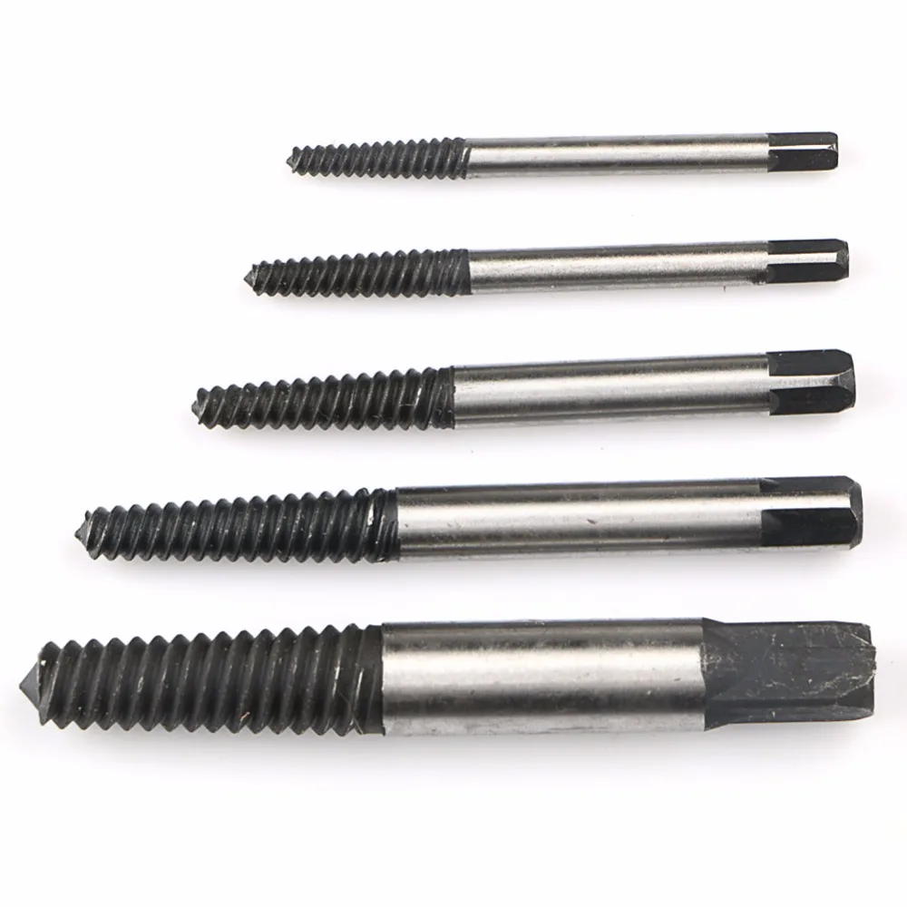 5pcs Easy Out Broken Damaged Tap Screw Extractor Drill Bit Set Broken Bolt Remover Power Tool 1# 2# 3# 4# 5#