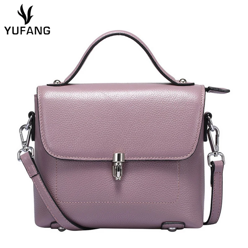 

YUFANG Women Handbags Genuine Leather Women Messenger Bag Female High Quality Leather Crossbody Bag Female Cover Shoulder Bag