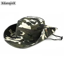 XdanqinX Летняя мужская кепка сетка вентиляционная камуфляжная шляпа Шляпы Хлопок Большой солнцезащитный козырек сетчатый головной убор для мужчин рыболовные кепки пляжная шляпа