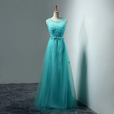 New Arrival Floor Length Sweat Lady Girl Women Princess Bridesmaid Banquet Party Ball Dress Gown Fast Shipping - Цвет: Небесно-голубой