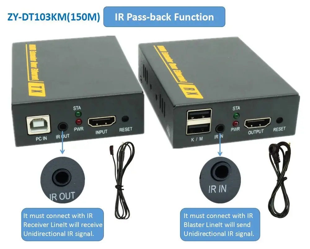 HD HDMI KVM удлинитель по TCP IP Поддержка ИК сети IP KVM удлинитель USB HDMI 150 м по UTP/STP RJ45 KVM удлинитель CAT5 CAT6