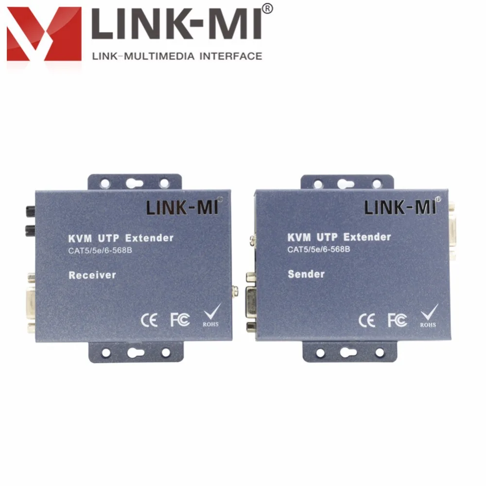 

LINK-MI LM-K103TR 300m KVM Extender Sender Receiver Over Single Cat5e/6 UTP rj45 Cable Support PS/2 Keyboard/Mouse USB VGA IR
