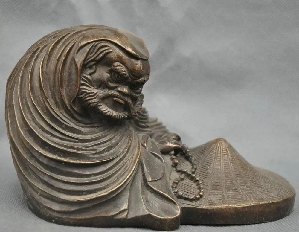 

SS 8'' China Buddhism Bodhi dharma Buddha Bronze Statue