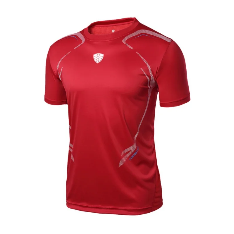 Летняя дышащая мужская Спортивная Однотонная футболка для фитнеса, дышащая быстросохнущая эластичная футболка для бега
