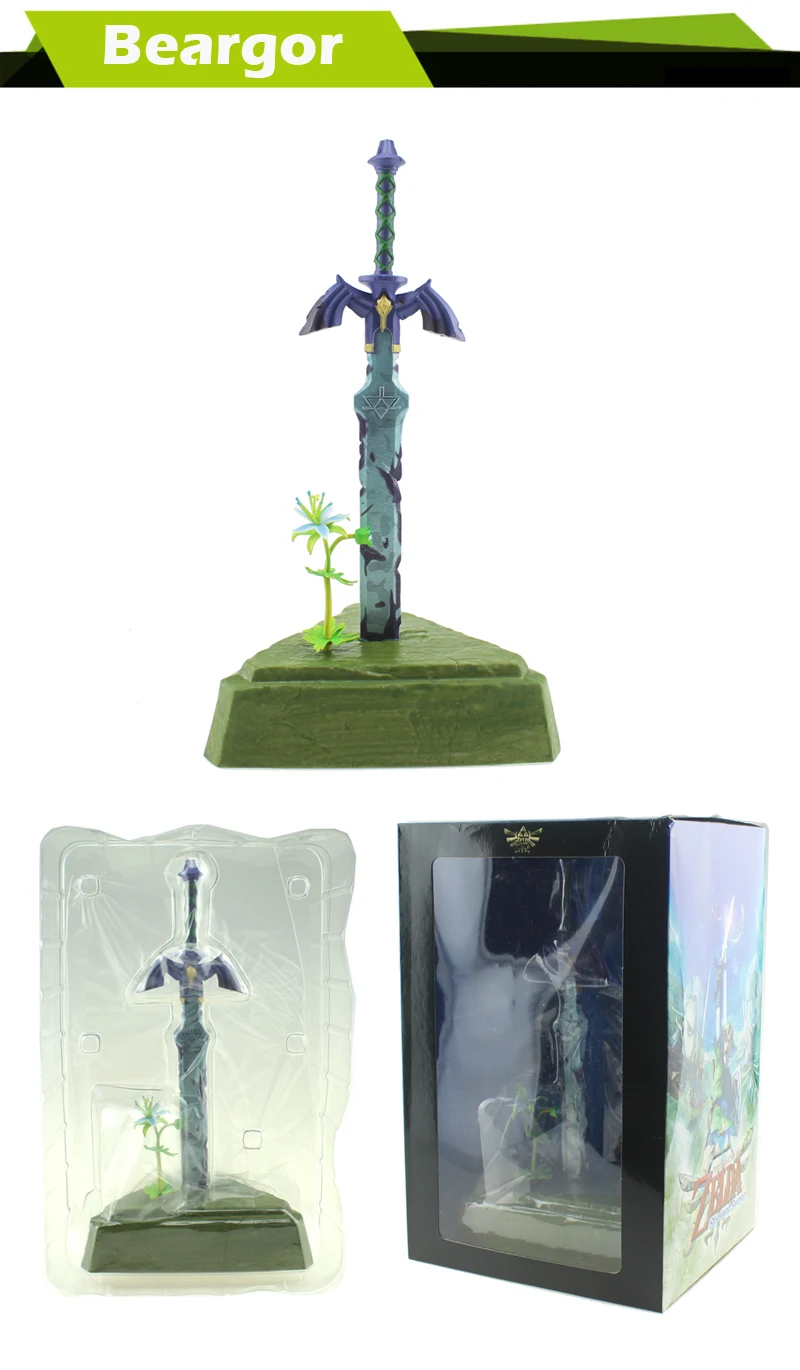 With Box The Legend of Zelda Breath of the Wild Swing Mascot Master Sword Statue