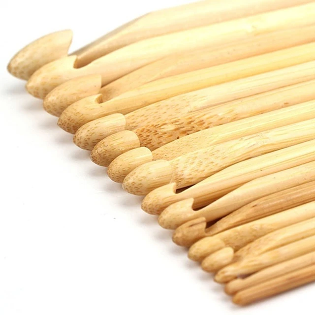 12pcs Bamboo Crochet Hook Set DIY Knitting Needles Handle Home Knitting  Weave Yarn Crafts Household Knitting Sewing Accessories - AliExpress