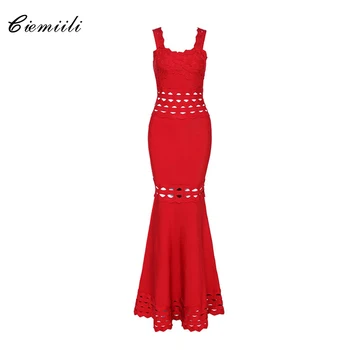 

CIEMIILI Spaghetti Strap Strapless Backless Bandage Fit and Flare Women 2018 Noble Vestidos Evening Party Sexy Elegant New Dress