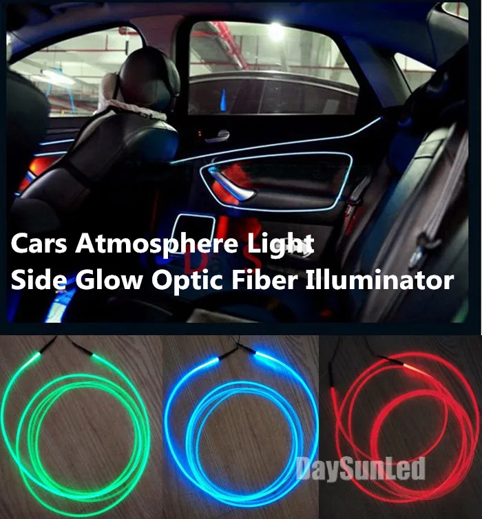 

Free Shipping Hot Led Car Atmosphere Light Illuminators with Dia 2.0mm Optic Fiber EL Wire Replacement for All Cars Cold-light