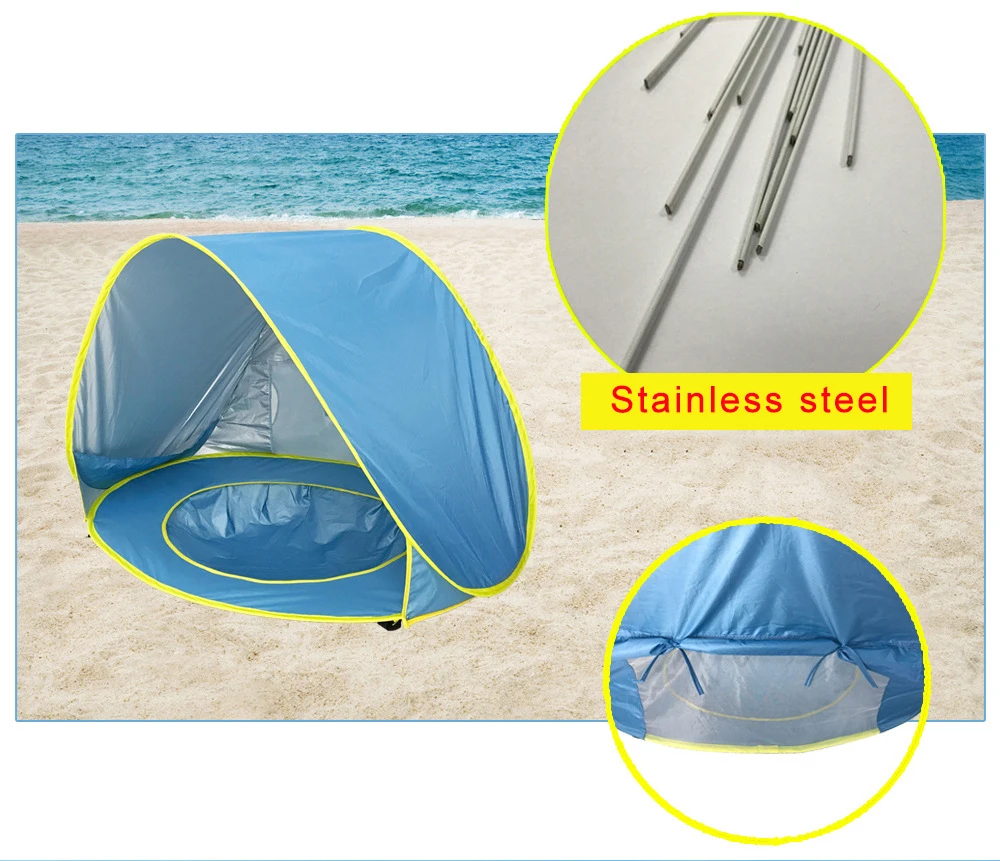 Толстая детская Пляжная палатка с защитой от ультрафиолетовых лучей, с водоотталкивающим навесом для бассейна, детский уличный переносной навес для пляжа
