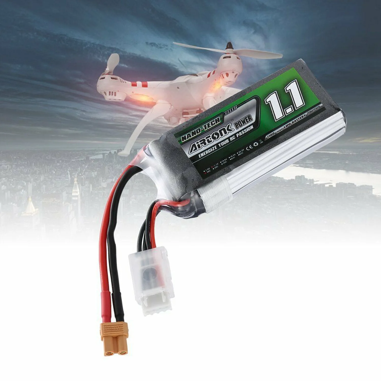 Airtonk 11,1 V 1100Mah 30C 3S 1P Lipo батарея Xt30 разъем для радиоуправляемого дрона