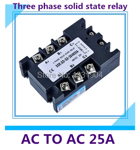 

good quality AC to AC SSR-3P-25AA 25A SSR relay input 90-280V AC output AC380V Three phase solid state relay