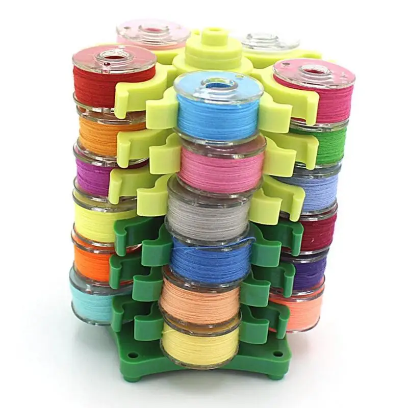 

Embroidery Bobbins Tower Storage Rotary Collection Shelf Detachable Shuttle Core Collecting Clip and Rack Bobbins Storage Tools