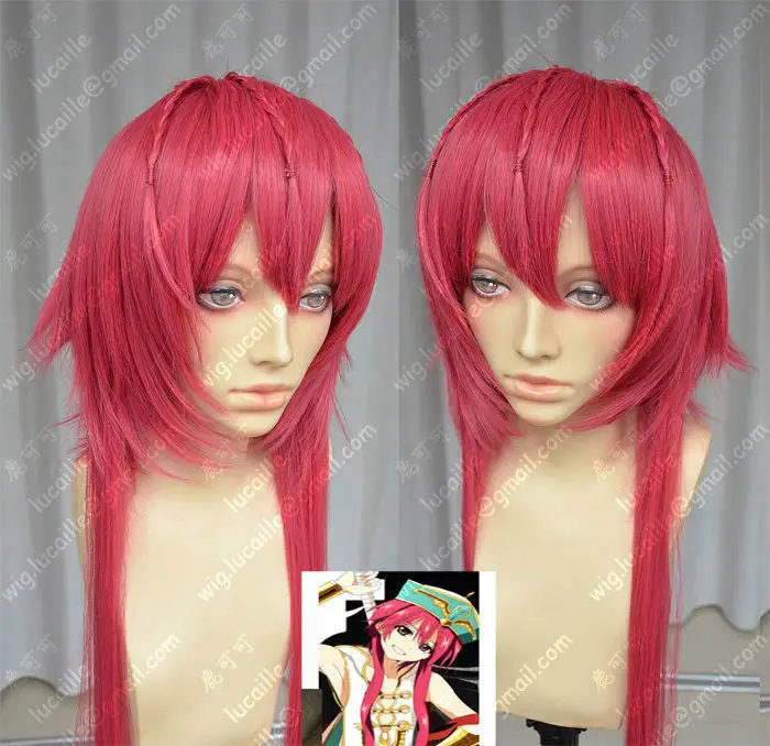

MAGI The Labyrinth of Magic Ren Kouha Coral Red Styled Cosplay Party Wig