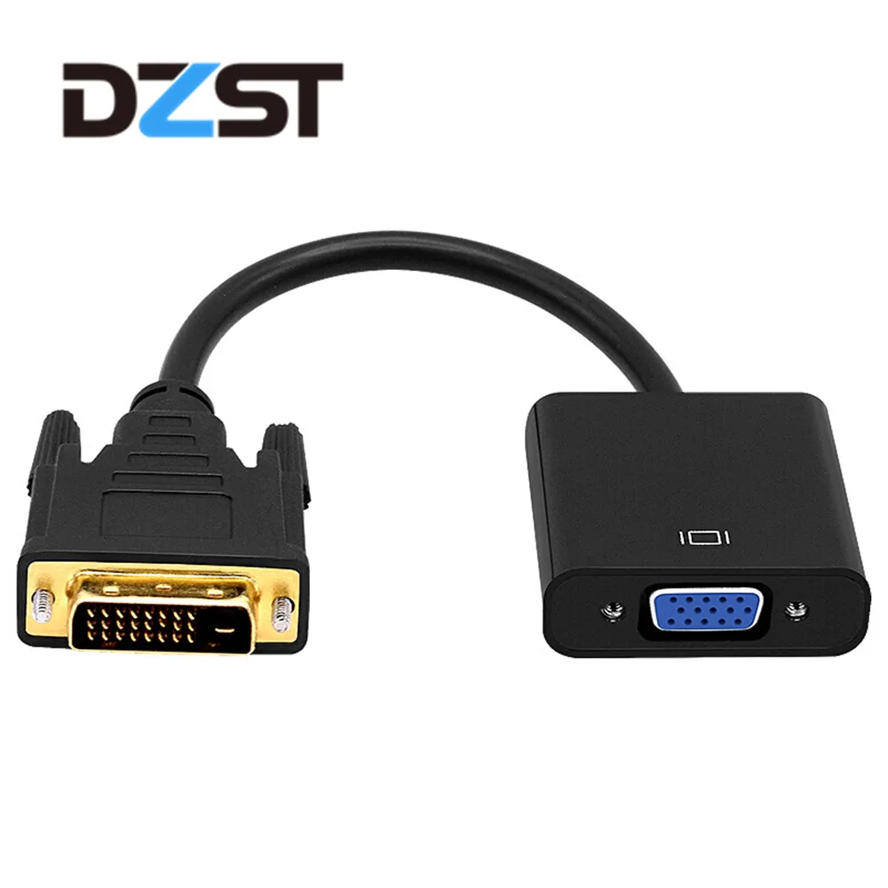 DZLST 50 шт./лот DHL DVI штекер на VGA Женский 1080P DVI 24+ 1 25 Pin DVI-D на VGA видео конвертер адаптер для ТВ PS3 PS4 ПК ноутбук