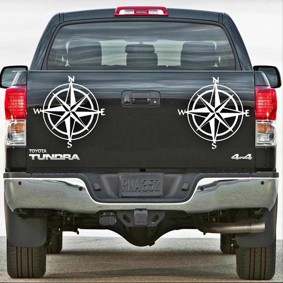 Kompass Aufkleber - Transparent, 5x5cm, Wetterfest Für Auto & Outdoor