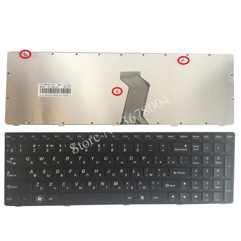  Russian Keyboard for Lenovo G580 Z580 Z580A G585 Z585 RU BLACK FRAME Laptop Keyboard