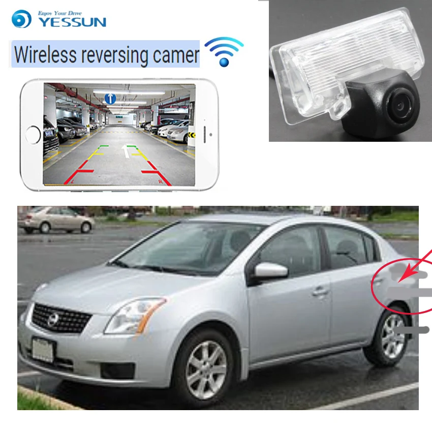 wireless rear view camera For Nissan Sentra 200 SE B16 MK6 2007-2012 HD Night Vision Backup camera license plate camera