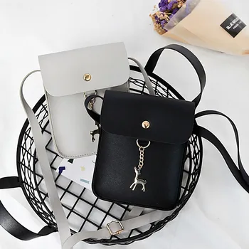 

Women Mini Messenger Bag With Deer Toy Coin Phone Shoulder Bags Handbag OH66