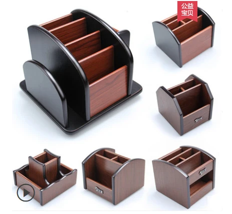  Pen holder desk new fashion multi-function Wood Made desk storage box office supplies stationery pe