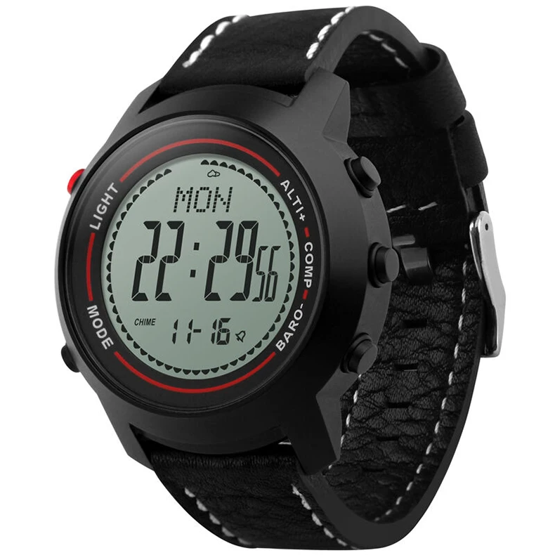 

BOZIUN MG03 Men Watches Leather Multi-Function Sports Man Watch Stainless Altimeter Barometer Thermometer Wathch 2019 New Style