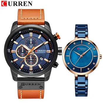 

Curren Brand Lover Watch Pair Waterproof Watches men Watches women Couples Lovers Watches Set Wristwatches Relogio Feminino